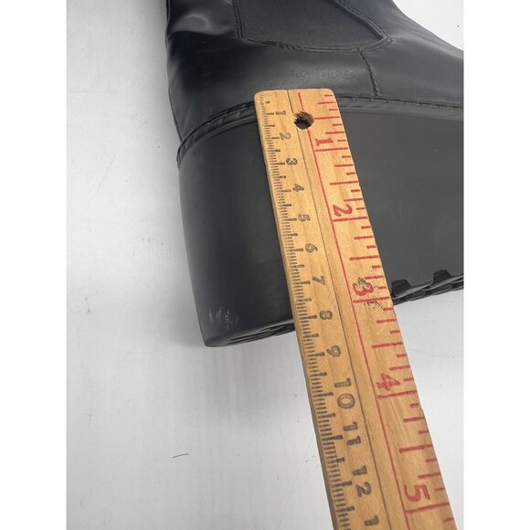 Womens Platform Wedge Ankle Boots 9.5 M Black Nine West Henrita3 Slip On Chunky - Picture 13 of 16